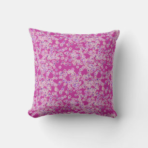 Stars, shades of lilac against magenta throw pillow