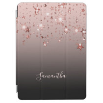 Stars shining rose gold ombre black brown name iPad air cover Stars shining rose gold ombre black brown name iPad air cover