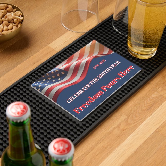 Stars & Sips 1776–2026 • Celebrate 250 Years Bar Mat (Insitu (Bar 2))
