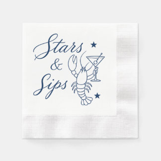 Stars & Sips America 250 Lobster Coastal Summer Napkins