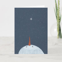 Stars Snowman In Remembrance Christmas Card