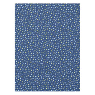 Stars Space Pattern Retro 1960s Geometric Blue Tablecloth
