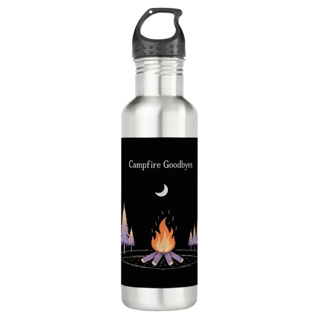 Stars & Sparks: One Last Campfire Goodbye Stainless Steel Water Bottle (Front)