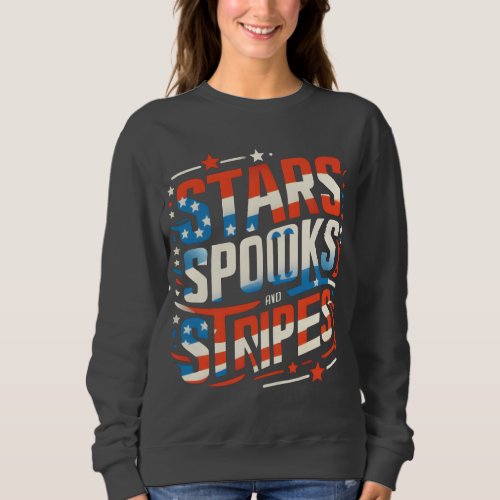 Stars Spooks and Stripes Modern Abstract Sweatshirt