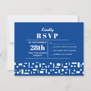 Stars & Squares Bar Bat Mitzvah Invitation RSVP