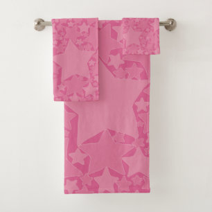 Stars, Stars, Stars - Pink Bath Towel Set