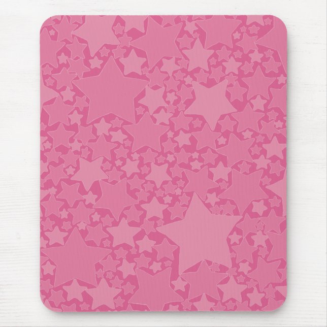 Stars, Stars, Stars - Pink Mouse Pad (Front)