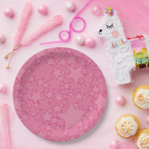 Stars, Stars, Stars - Pink Paper Plates