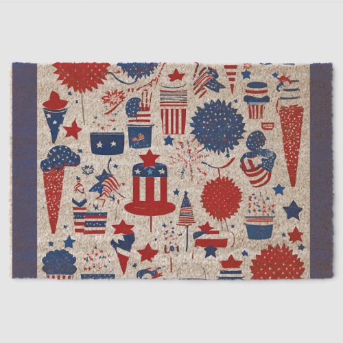 Stars, Stars, Stripes & Shenanigans – Coir Fiber Doormat