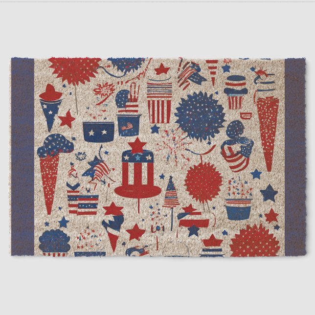 Stars, Stars, Stripes & Shenanigans – Coir Fiber Doormat (Front)