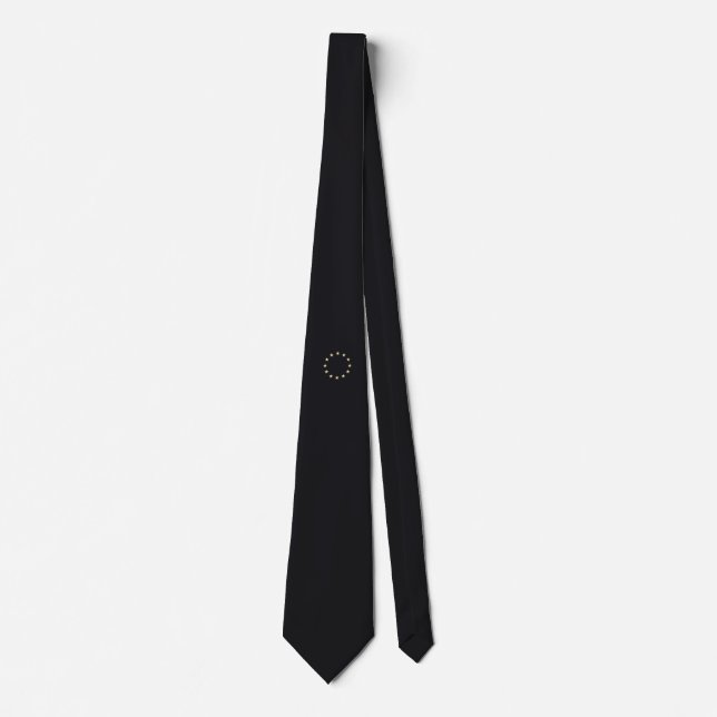 Stars – Sterne – Europe – Europa – EU-flag black Neck Tie (Front)