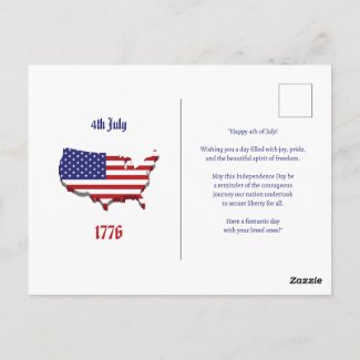 Stars Stripes 4th July Independence Day Greeting