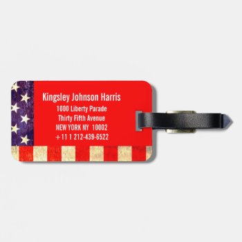 Stars & Stripes America Flag Luggage Tag by Mylittleeden at Zazzle