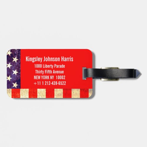 Stars  stripes America flag luggage tag