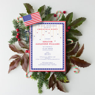 Stars & Stripes American Flag Holiday Fundraiser Invitation