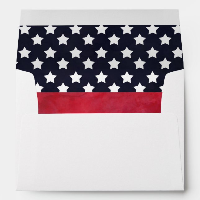 Stars & Stripes American Flag Patriotic Envelope (Back (Bottom))