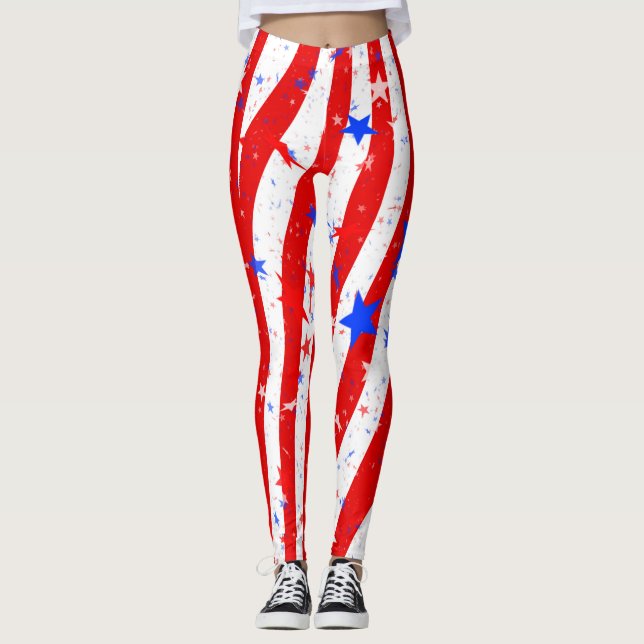 Stars & Stripes American Pride Leggings by Julie (Front)