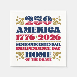 Stars Stripes America's 250th Anniversary Napkins