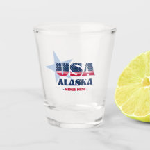 Stars, Stripes, and Alaska 1959 Shot glass