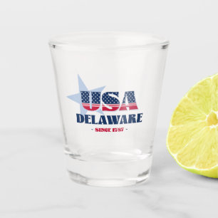 Stars, Stripes, and Delaware 1787 Shot glass