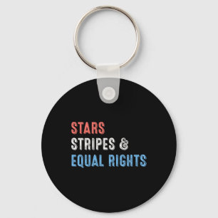 Stars Stripes And Equal Rights 4th Of July Women's Keychain