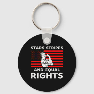 Stars Stripes And Equal Rights 4th Of July Womens  Keychain