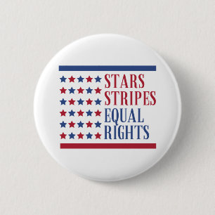 Stars stripes and equal rights button