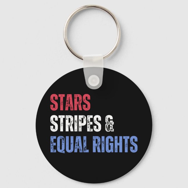 Stars stripes and equal rights keychain (Front)