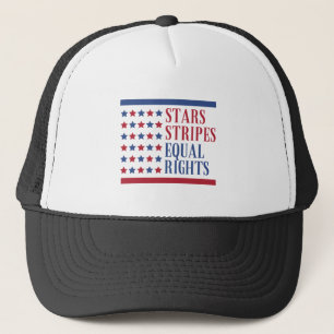 Stars stripes and equal rights trucker hat