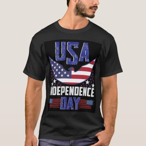 Stars Stripes and Freedom USA Independence Day  T_Shirt
