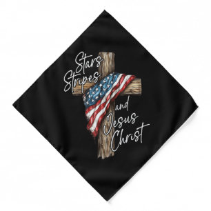 Stars Stripes and Jesus Christ Faith Patriot Bandana