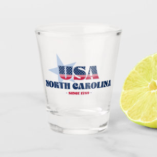 Stars, Stripes, and North Carolina 1789 Shot glass