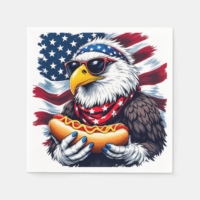 Stars, Stripes, and Sizzling Bites Napkins (Front)