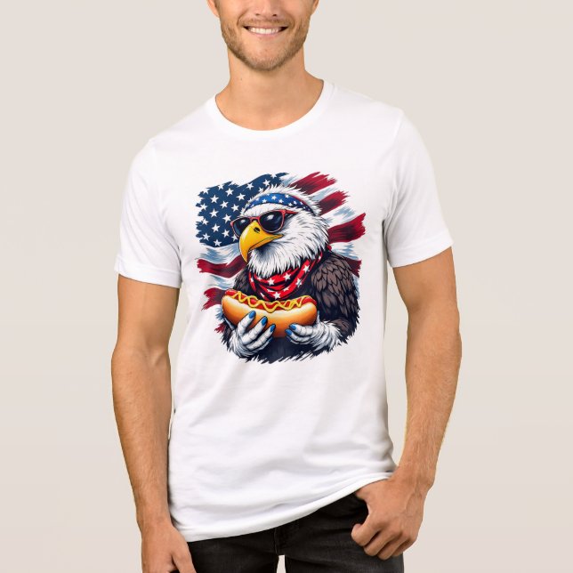 Stars, Stripes, and Sizzling Bites Tri-Blend Shirt (Front)