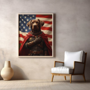 Stars, Stripes, And Steady Paws Salute Poster