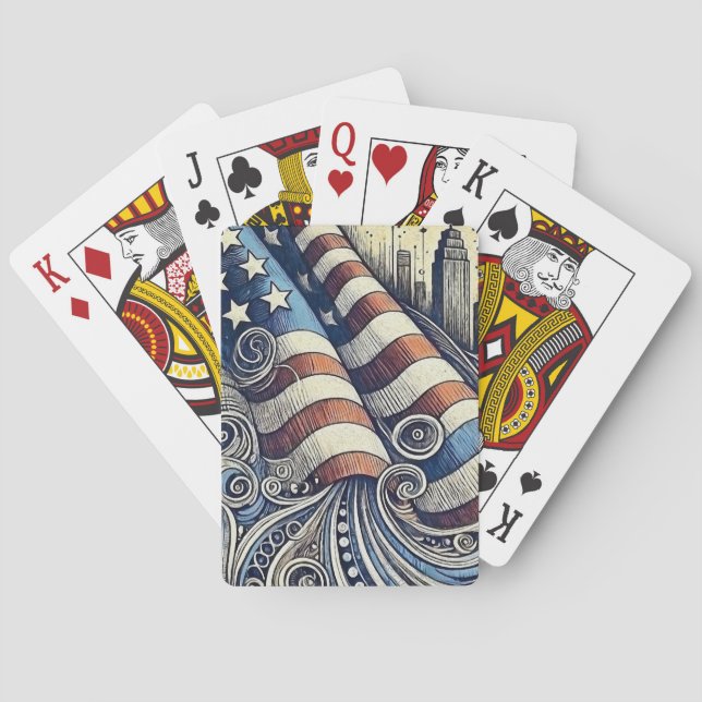 Stars, Stripes, and Strategy Poker Cards (Back)