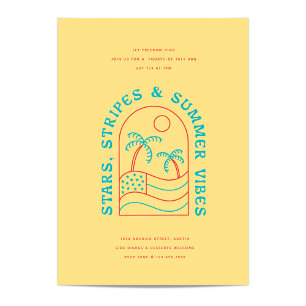 Stars Stripes and Summer Vibes July 4th BBQ Party Invitation