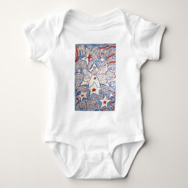 Stars & Stripes Angel Baby Bodysuit (Front)