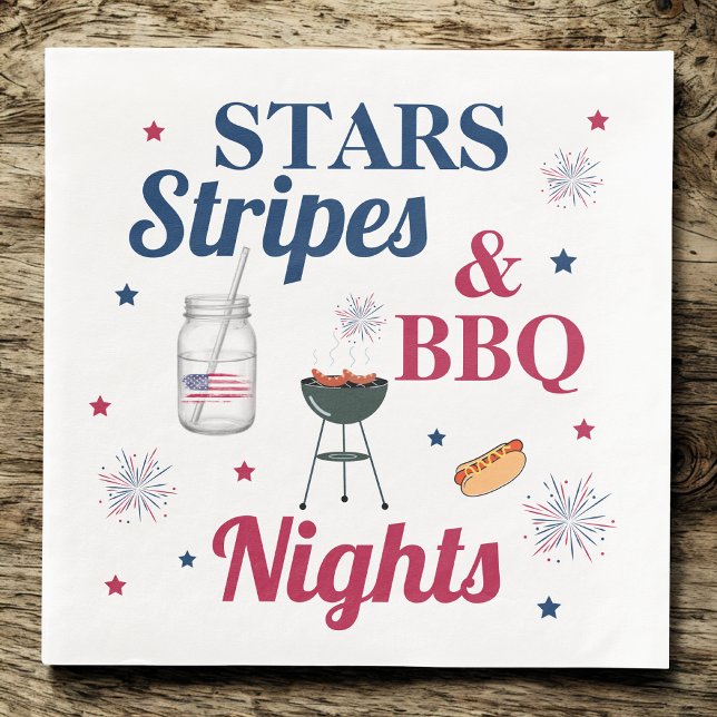 Stars, Stripes & BBQ Nights – Patriotic Party Paper Dinner Napkins (Creator Uploaded)