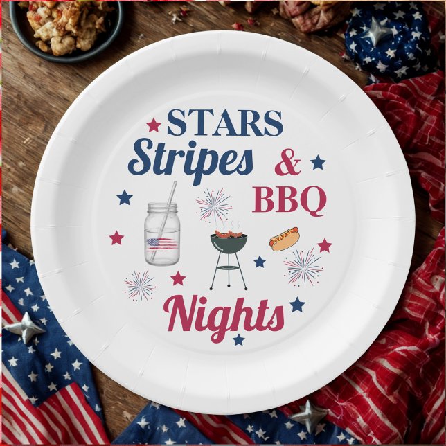 Stars, Stripes & BBQ Nights – Patriotic Party Paper Plates (Creator Uploaded)