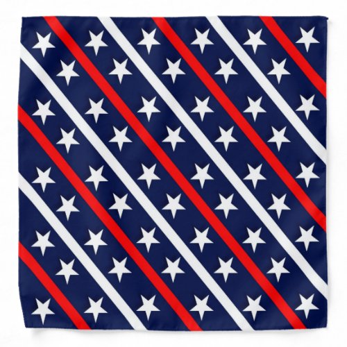 Stars  Stripes Blue Backgroud Patriotic Bandana