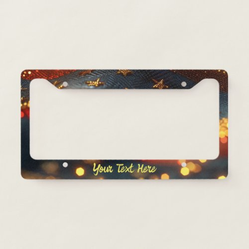 Stars Stripes Bokeh  License Plate Frame