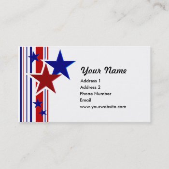 Stars & Stripes Business Card by AJsGraphics at Zazzle