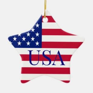 STARS & STRIPES CERAMIC ORNAMENT