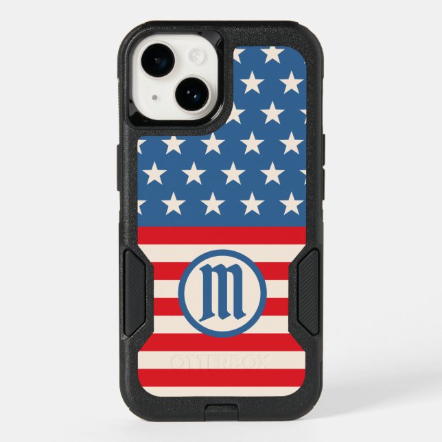 Stars & Stripes Customize iPhone 14 Case (Back)