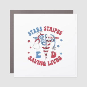 Stars Stripes E D Saving Lives Car Magnet
