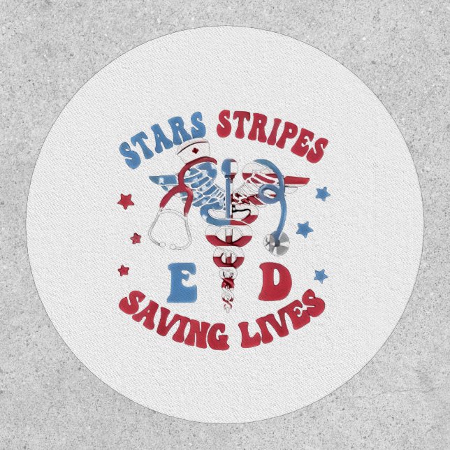 Stars Stripes E D Saving Lives Patch (Front)