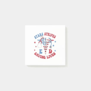 Stars Stripes E D Saving Lives Post-it Notes