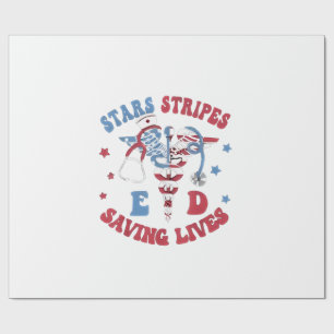 Stars Stripes E D Saving Lives Wrapping Paper