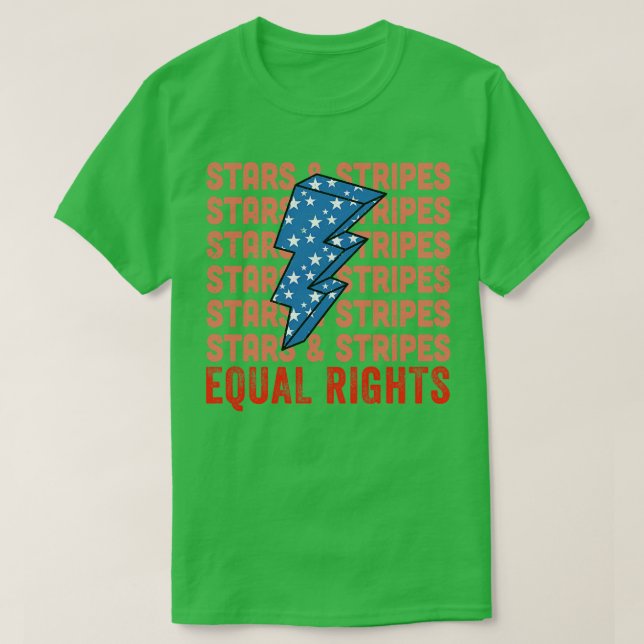 Stars stripes equal rights Pro Choice Feminist Gif T-Shirt (Design Front)